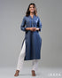 Breezy Layers: V-Neck Mandarin Cotton Top 67161